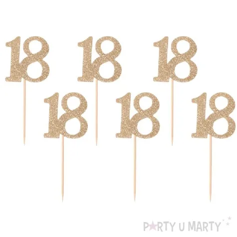 pikery 18 urodziny classic zlote godan 10 cm