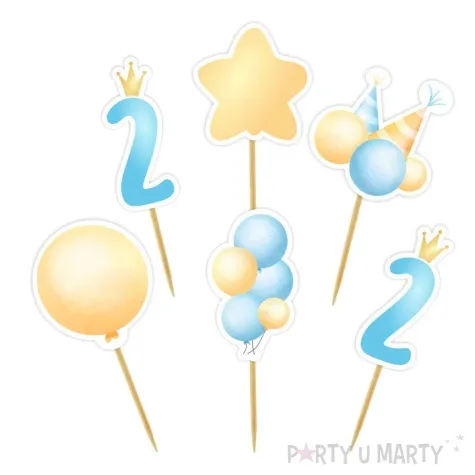 pikery 2 urodziny baloniki blekitny 6 szt