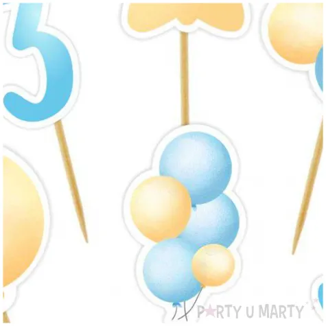 pikery 3 urodziny baloniki blekitny 6 szt