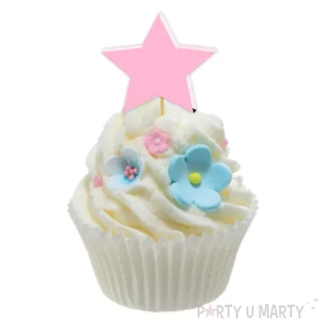 pikery akrylowe gwiazdki rozowy pastelowy 6 szt