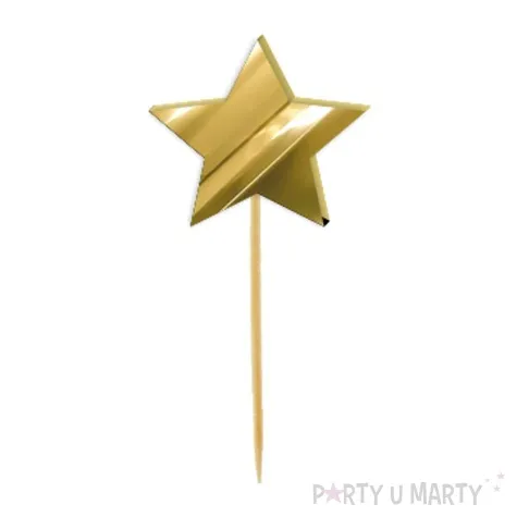 pikery akrylowe gwiazdki zloty lustrzany 6 szt