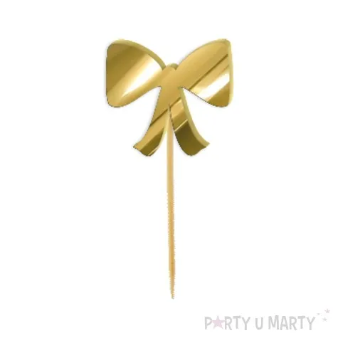 pikery akrylowe kokardki zloty lustrzany 6 szt