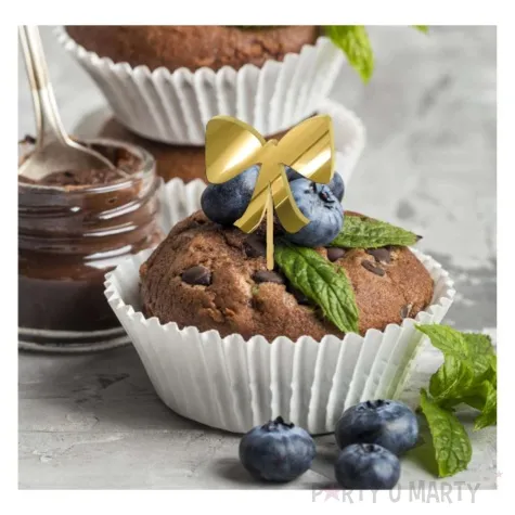 pikery akrylowe kokardki zloty lustrzany 6 szt