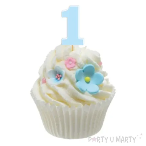 pikery akrylowe liczba 1 blekitny pastelowy 6 szt