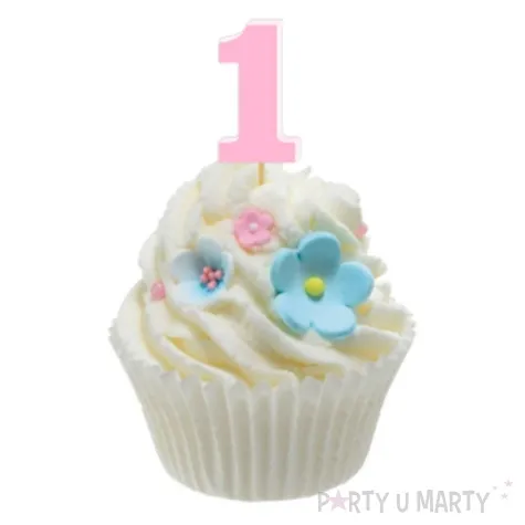 pikery akrylowe liczba 1 rozowy pastelowy 6 szt