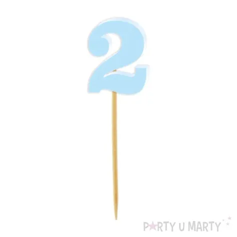 pikery akrylowe liczba 2 blekitny pastelowy 6 szt