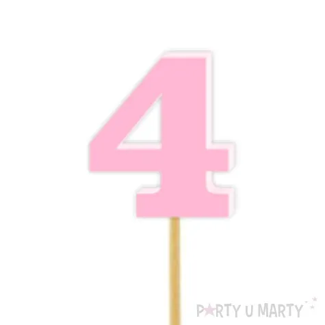 pikery akrylowe liczba 4 rozowy pastelowy 6 szt