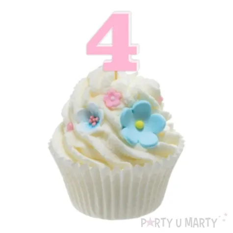 pikery akrylowe liczba 4 rozowy pastelowy 6 szt