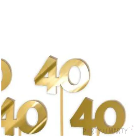 pikery akrylowe liczba 40 zloty lustrzany 6 szt