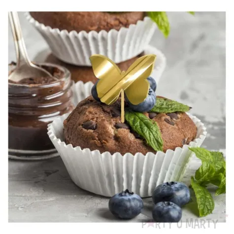 pikery akrylowe motylki zloty lustrzany 6 szt