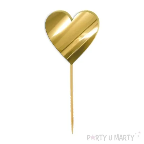pikery akrylowe serduszka zloty lustrzany 6 szt