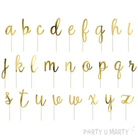 pikery alfabet zlote partydeco 9 5 12 cm 53 szt