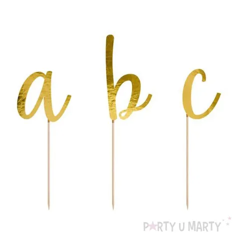 pikery alfabet zlote partydeco 9 5 12 cm 53 szt
