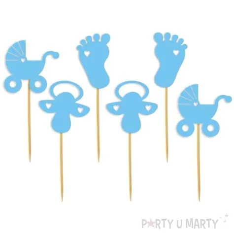 pikery baby shower boy stopki i smoczki blekitny 6 szt