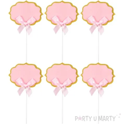 pikery baby shower girl chmurki z kokardka rozowy arpex 12 cm 6 szt