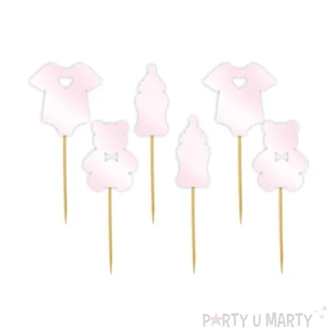 pikery baby shower girl spioszki rozowy perlowy 6 szt