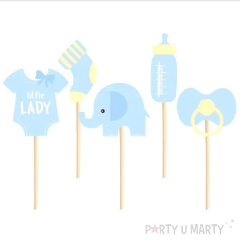 pikery baby shower little lady blekitny partypal 5 szt