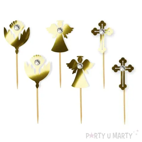 pikery bierzmowanie glamour mix zlote metalik 6 szt