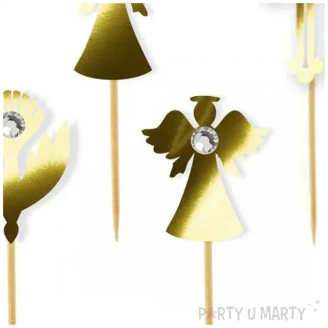 pikery bierzmowanie glamour mix zlote metalik 6 szt