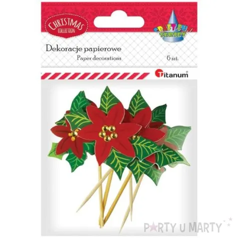 pikery boze narodzenie gwiazda betlejemska mix 6 szt