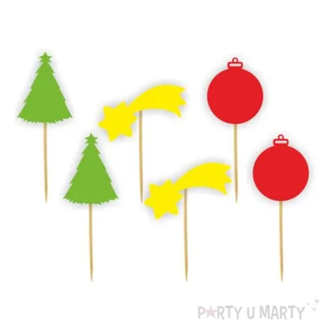 pikery boze narodzenie z bombka mix 6 szt