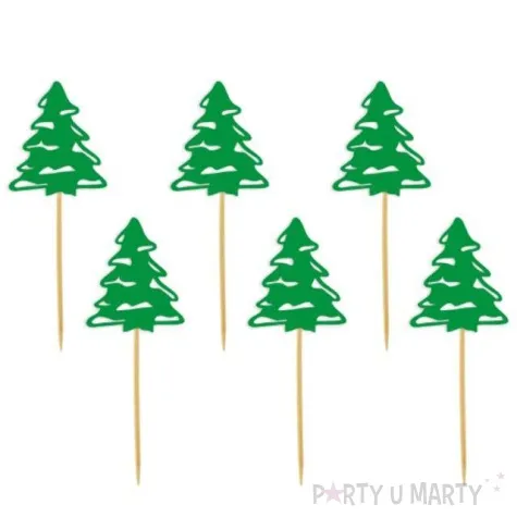 pikery choinka zielone 6 szt