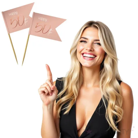 pikery choragiewki 50 rozowe folat 36 szt