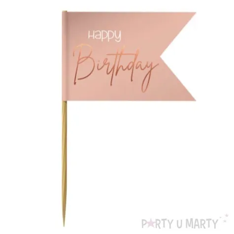 pikery choragiewki happy birthday rozowe folat 36 szt