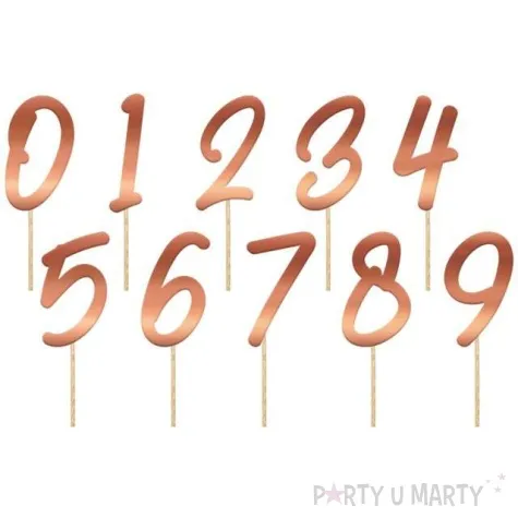 pikery cyferki elegant miedziane folat 10 szt