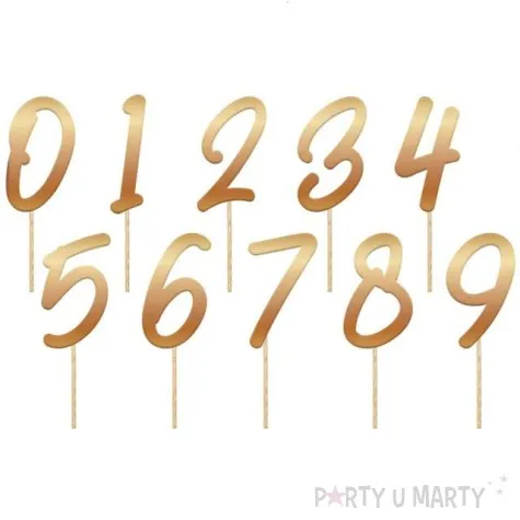 pikery cyferki elegant zlote folat 20 szt