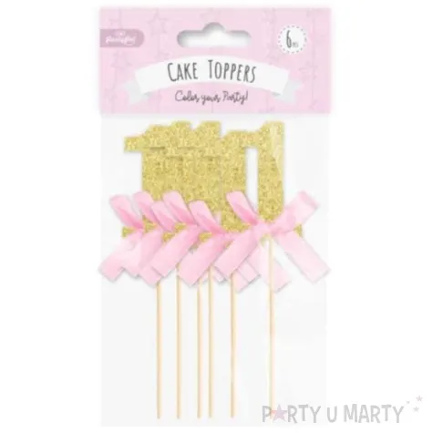 pikery cyfra 1 roczek rozowo zlote partypal 6 szt