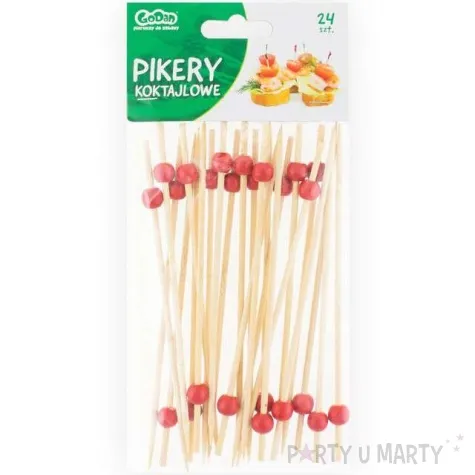 pikery drewniane kuleczki czerwone godan 24 szt