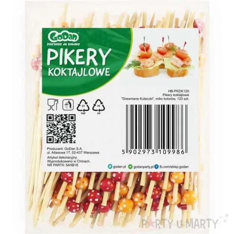 pikery drewniane kuleczki mix pomaranczowy godan 120 szt