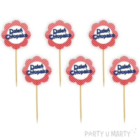 pikery dzien chlopaka kwiatek czerwone 6 szt