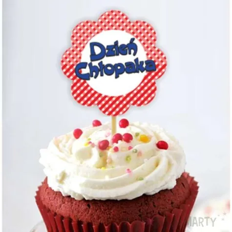 pikery dzien chlopaka kwiatek czerwone 6 szt