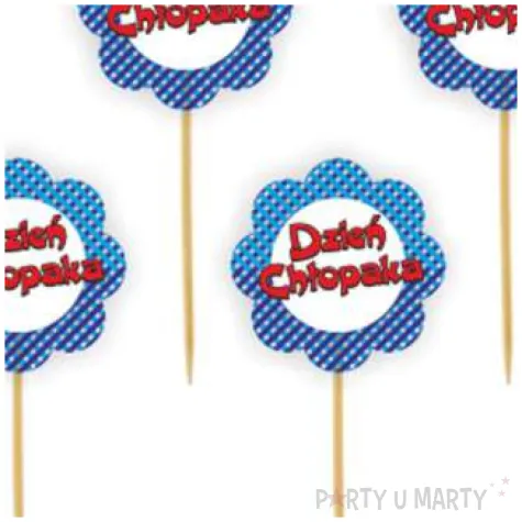 pikery dzien chlopaka kwiatek niebieskie 6 szt