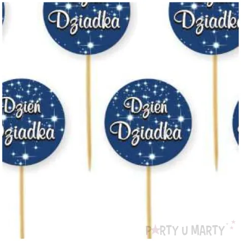 pikery dzien dziadka gwiazdki granatowe 6 szt