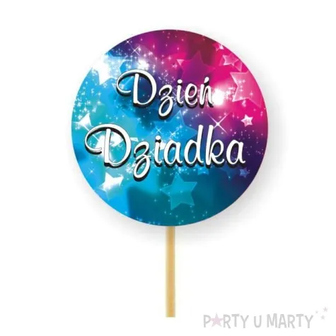 pikery dzien dziadka gwiazdki rozowo turkusowe 6 szt