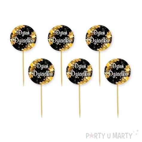 pikery dzien dziadka gwiazdki zlote 6 szt