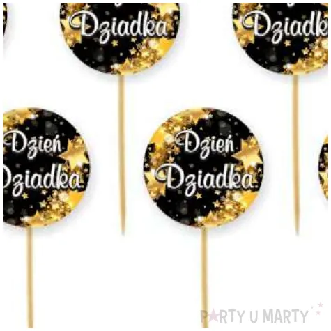pikery dzien dziadka gwiazdki zlote 6 szt