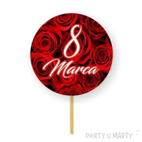 pikery dzien kobiet 8 marca czerwone roze 6 szt