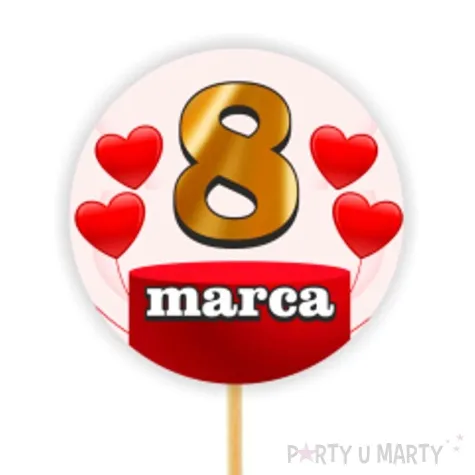 pikery dzien kobiet 8 marca rozowo czerwone 6 szt