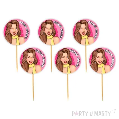 pikery dzien kobiet szczesliwych rozowe 6 szt