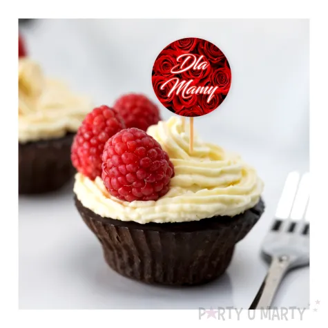 pikery dzien matki dla mamy czerwone roze 6 szt