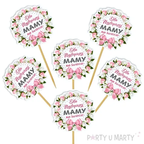 pikery dzien matki dla najlepszej mamy na swiecie 6 szt