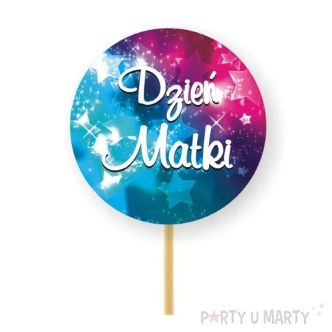 pikery dzien matki gwiazdki rozowo turkusowe 6 szt