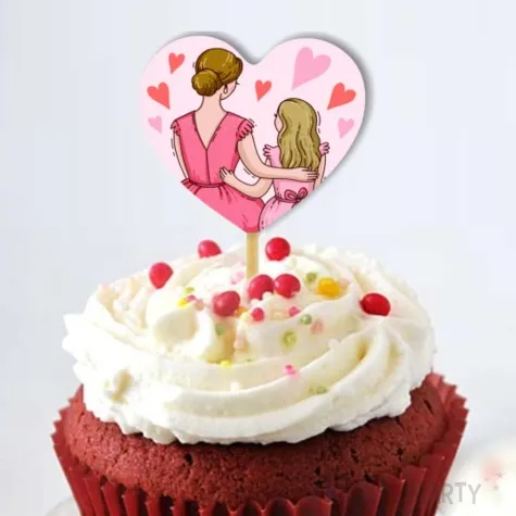 pikery dzien matki mama w serduszkach 6 szt