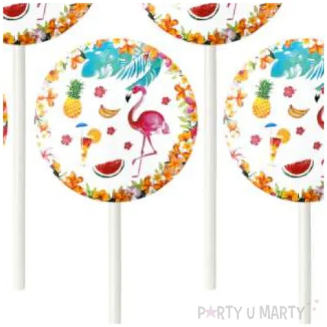 pikery flamingi hawajskie partypal 6 szt