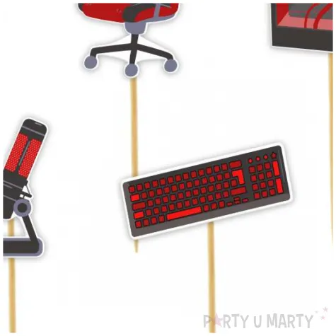 pikery gracz komputerowy czerwony 6 szt