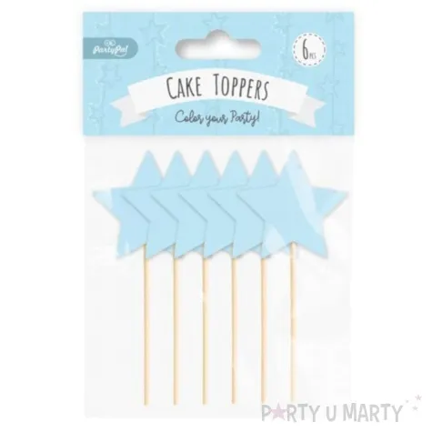 pikery gwiazdki niebieskie partypal 6 szt